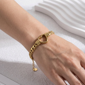 Hollow Herzarmband in Gold - Offenes Herzarmband