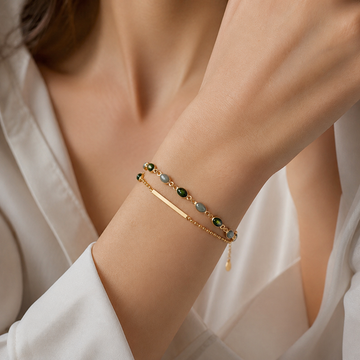 Manon – Armband aus grünem Stein in Gold