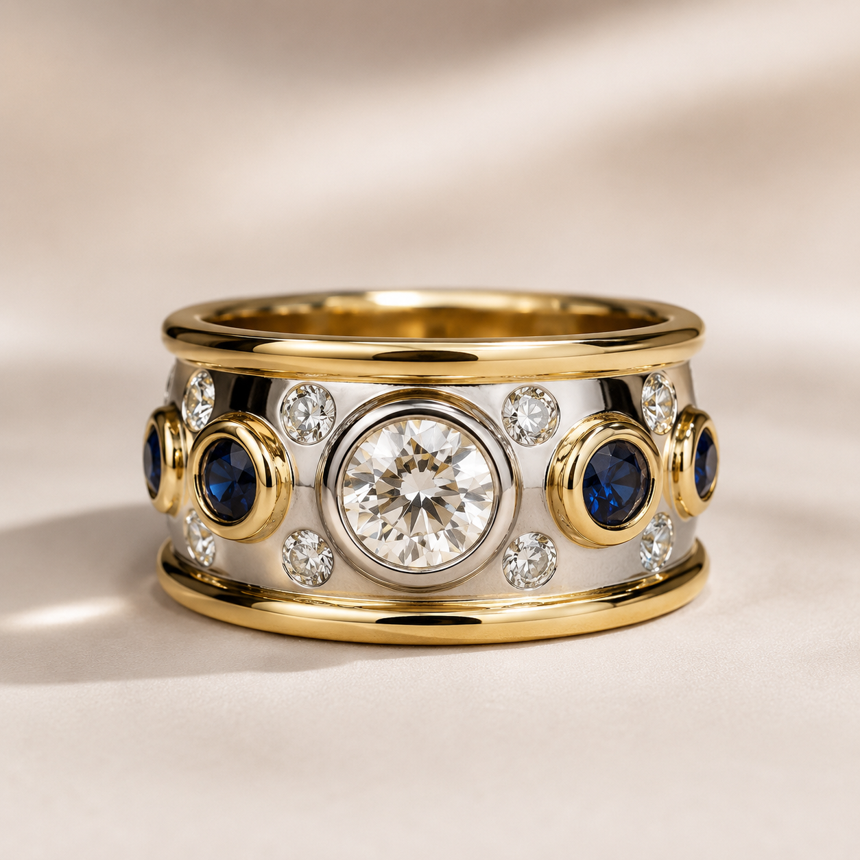 Sierra – Vintage goldener Ring mit eingearbeitetem Zirkon