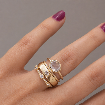 Sylvie – Vintage-Ring-Set in Gold mit Zirkonia