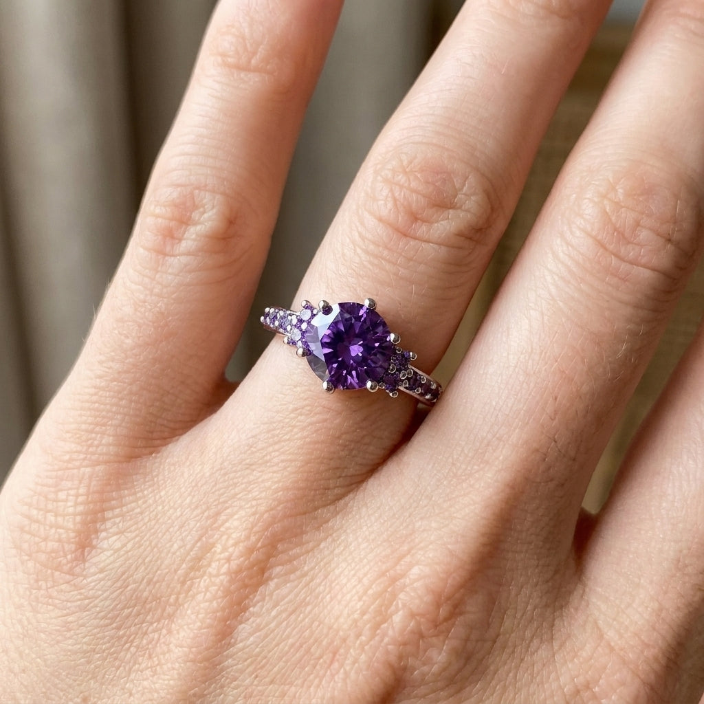 Coralie – Ring aus violetter Amethyst