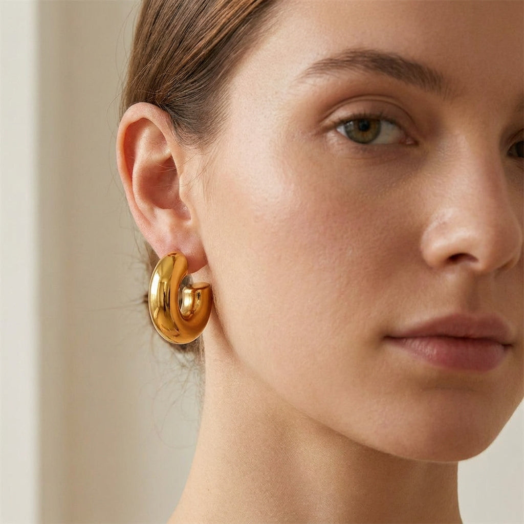 Ayla – Dicke Creolen in Gold