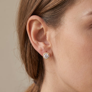 Nadine – Quadratische 18K Goldohrringe