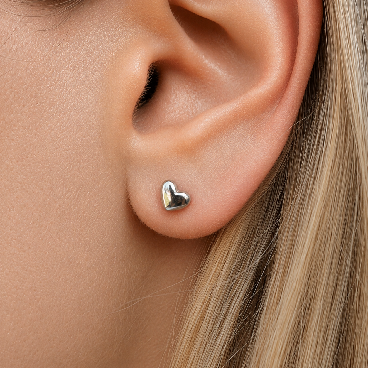 Mini Herz Ohrringe aus Sterlingsilber