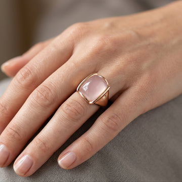 Sophia – Vintage-Ring in Roségold mit quadratischem Design