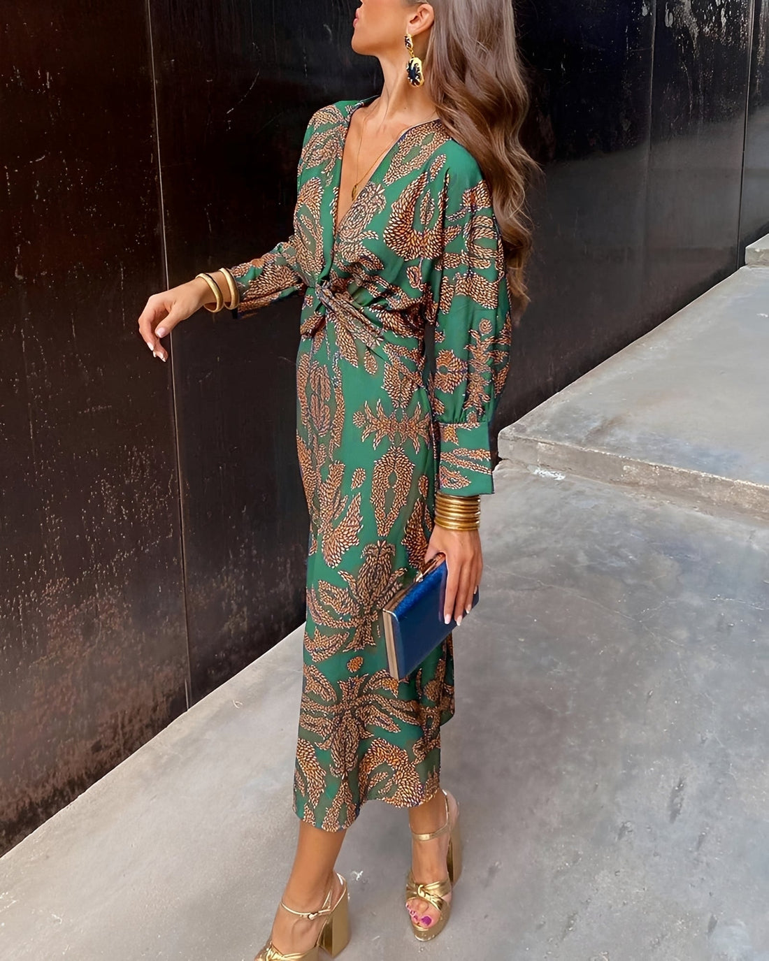 Yahya - Gemustertes langes Midikleid