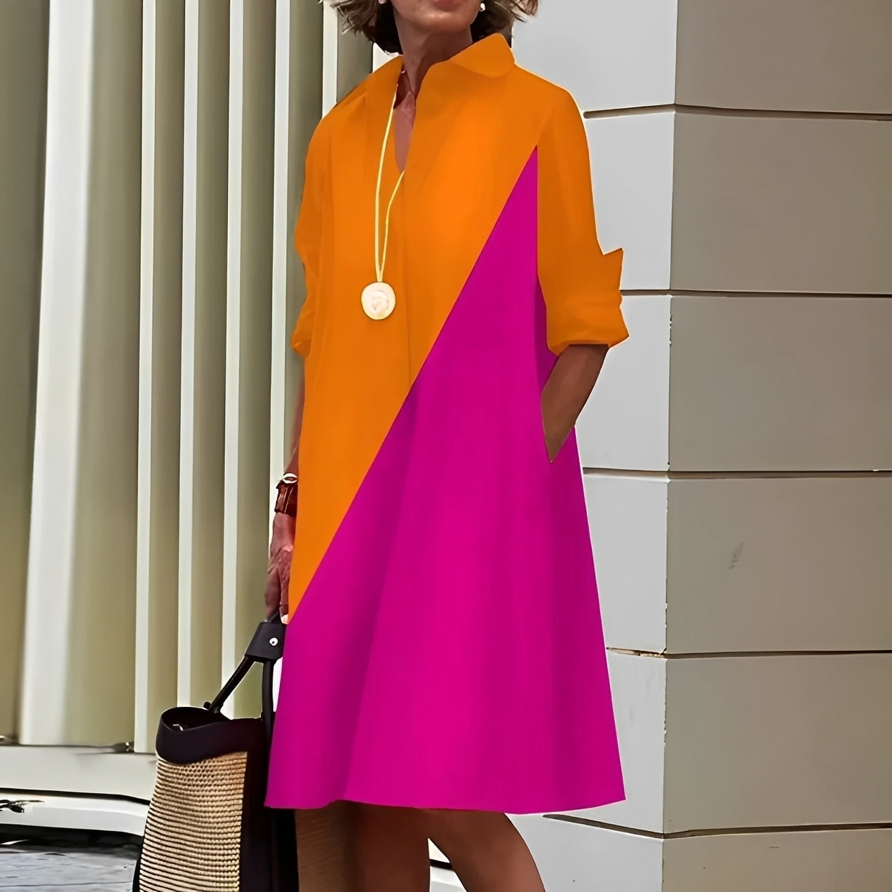 Alissa - Bequemes und lockeres Midikleid für Damen