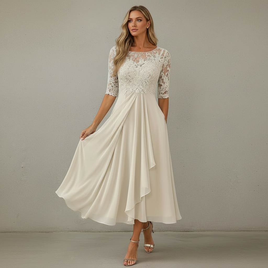 Yara - Elegantes Chiffon-Midikleid