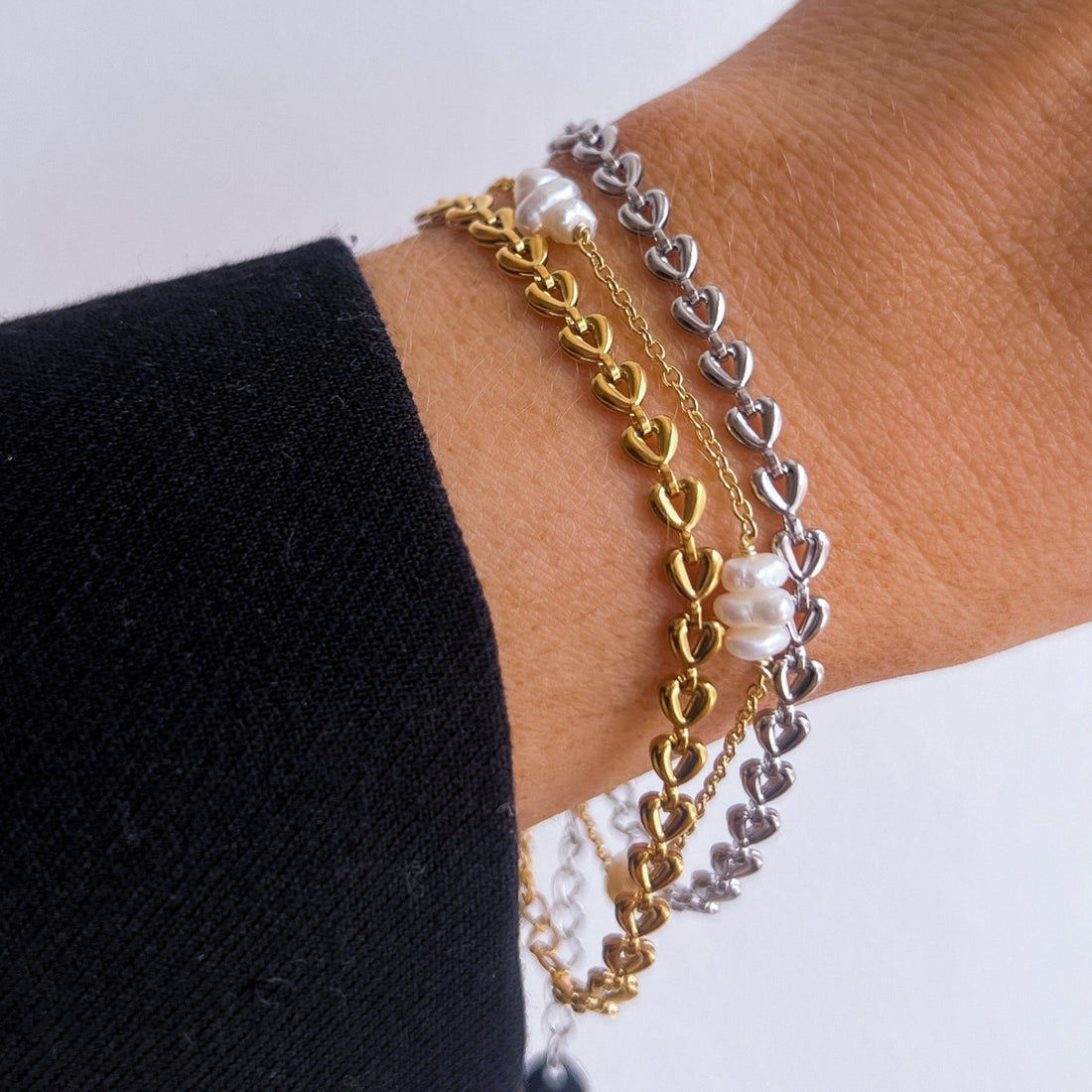 Kendra - Herz-Kettenarmband aus Gold