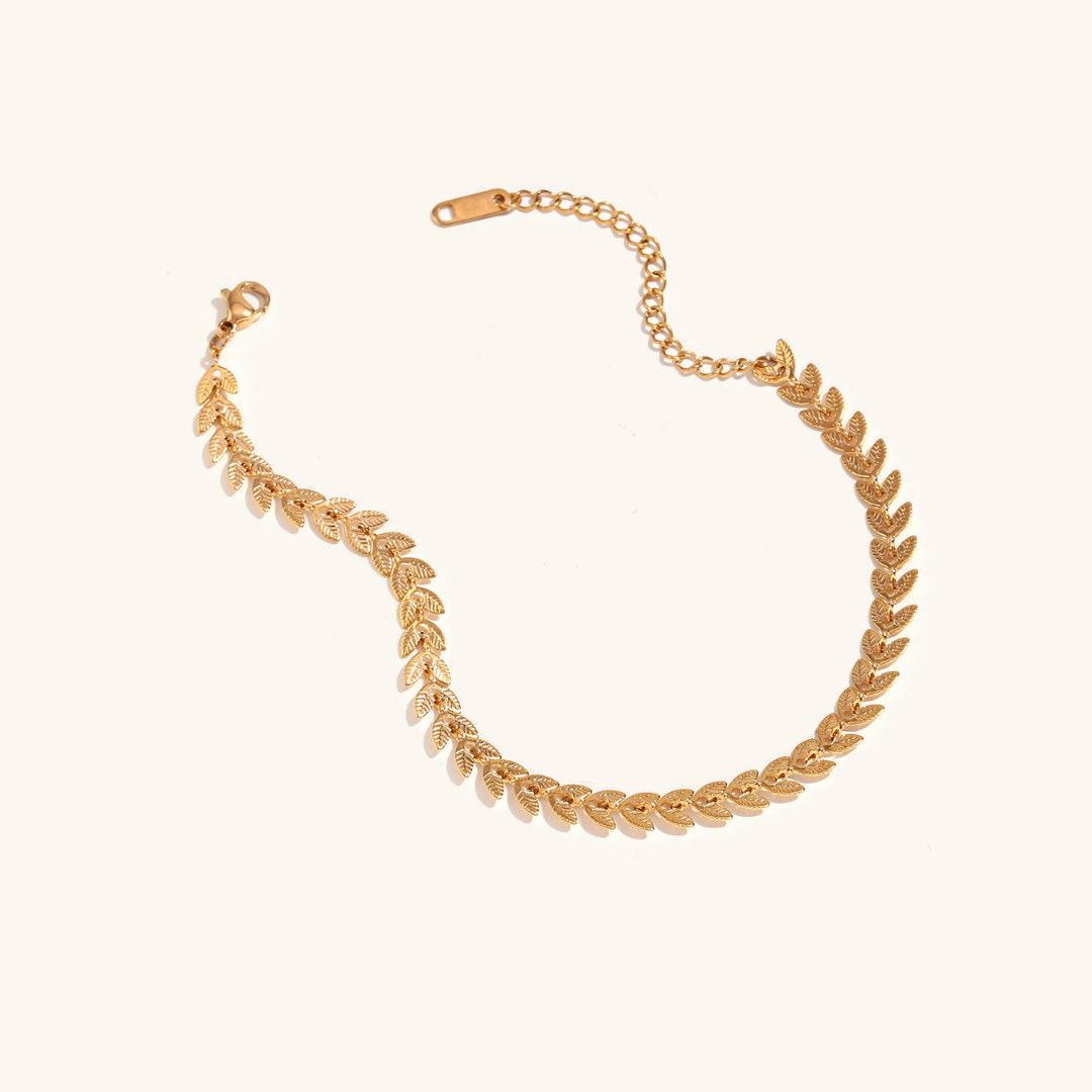 Delaida - Goldenes Blattarmband