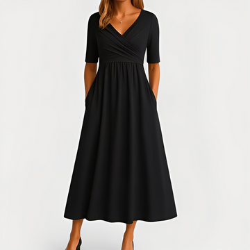 Maïka - Stilvolles Kleid mit V-Ausschnitt