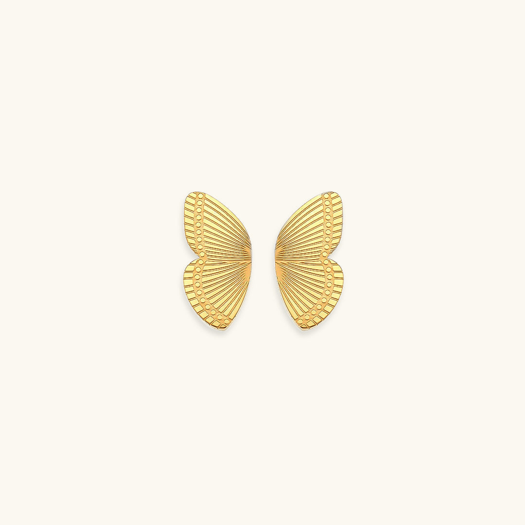 Lila - Goldene Schmetterlingsohrringe