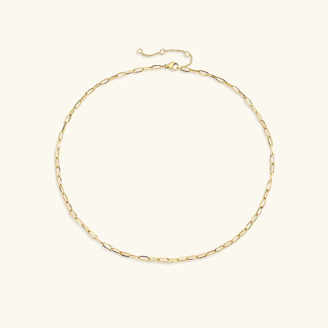 Nadia – Elegante goldene Paperclip-Halskette