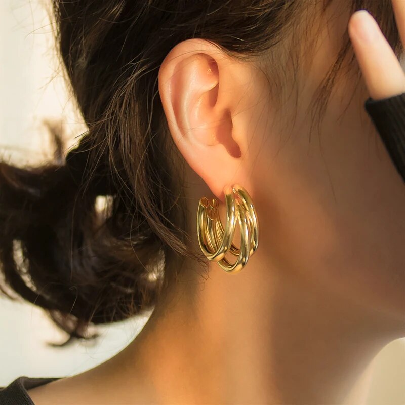 Drei-Ring-Hoop - 3 goldene Ringe