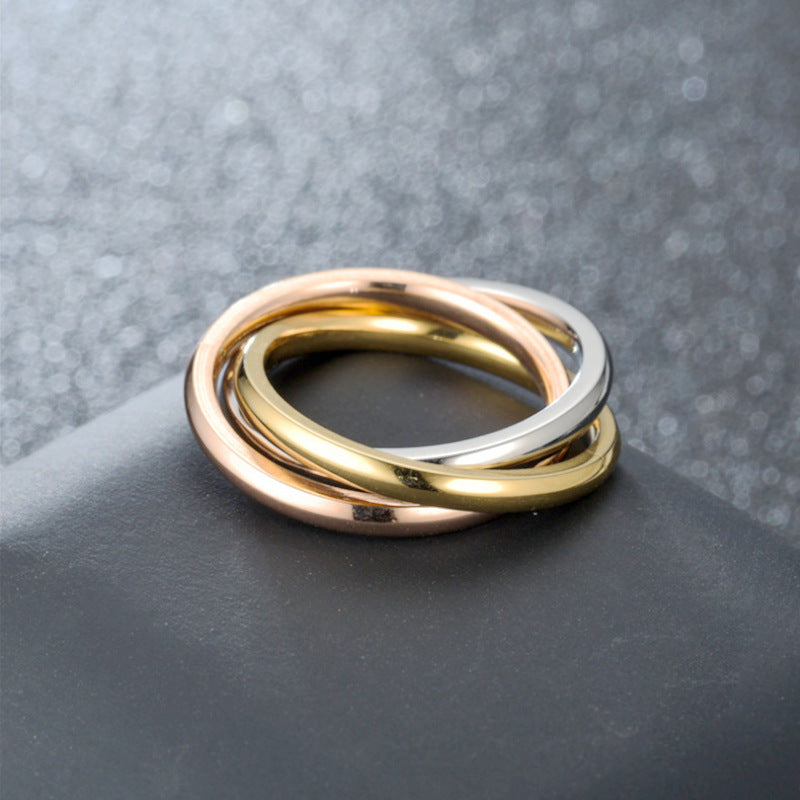 Sansen – Paar aus drei Ringen aus Titanstahl