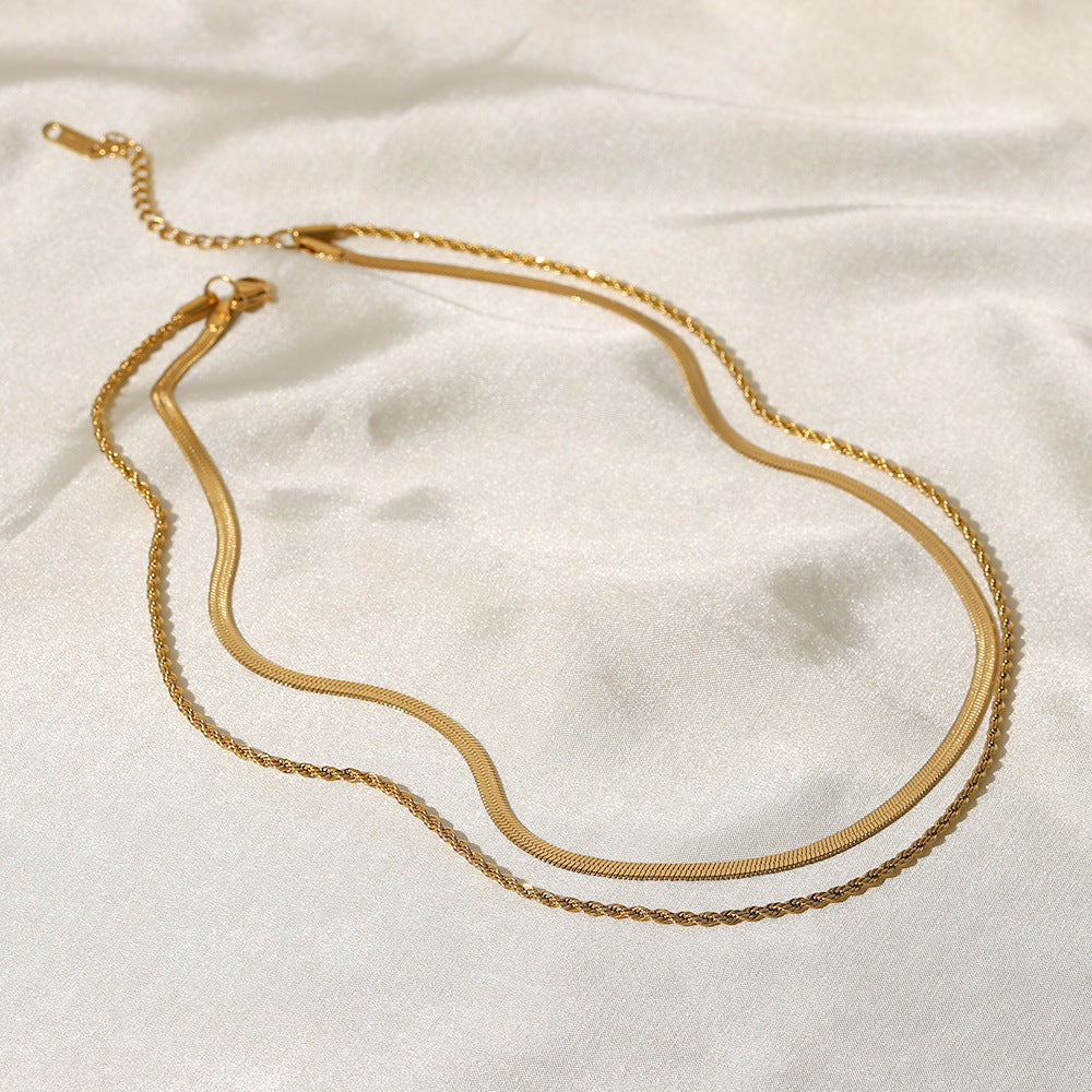 Doppelt gedrehte Kette - Goldschichten-Kette