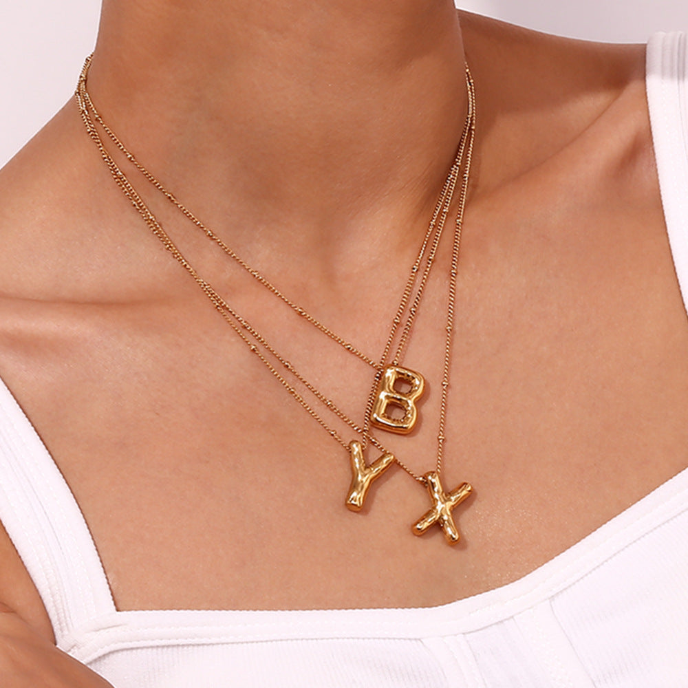 Goldenes Initialen-Halsband Balloon