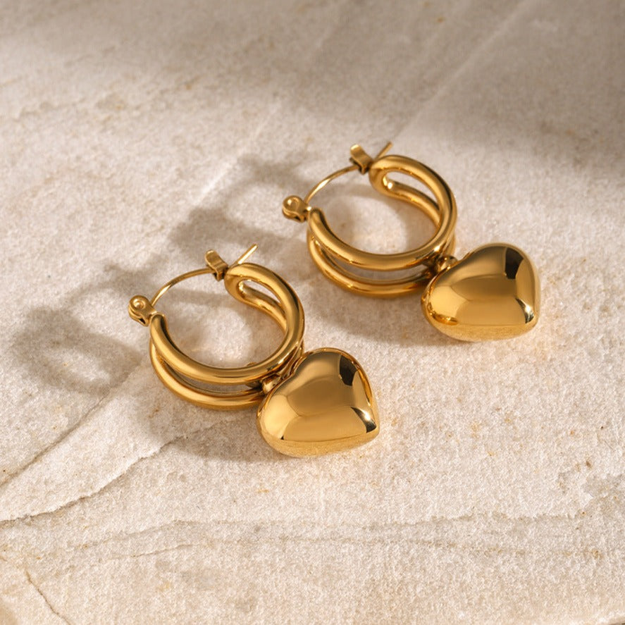 Audrey - Herzohrringe aus Gold