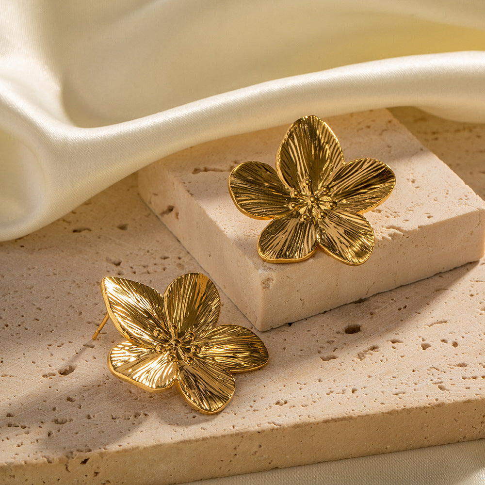 Allysa - Goldblumen-Ohrringe