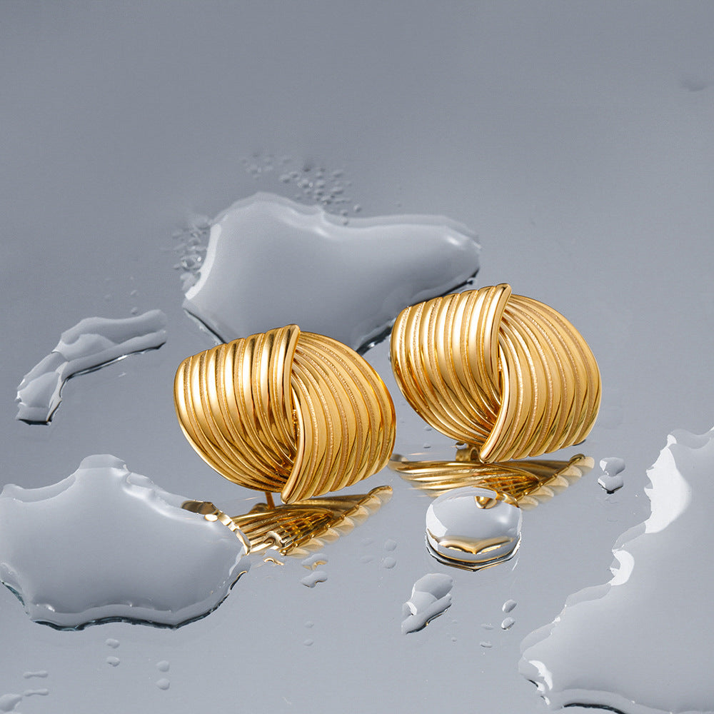 Sonia - Goldene Wellenohrringe