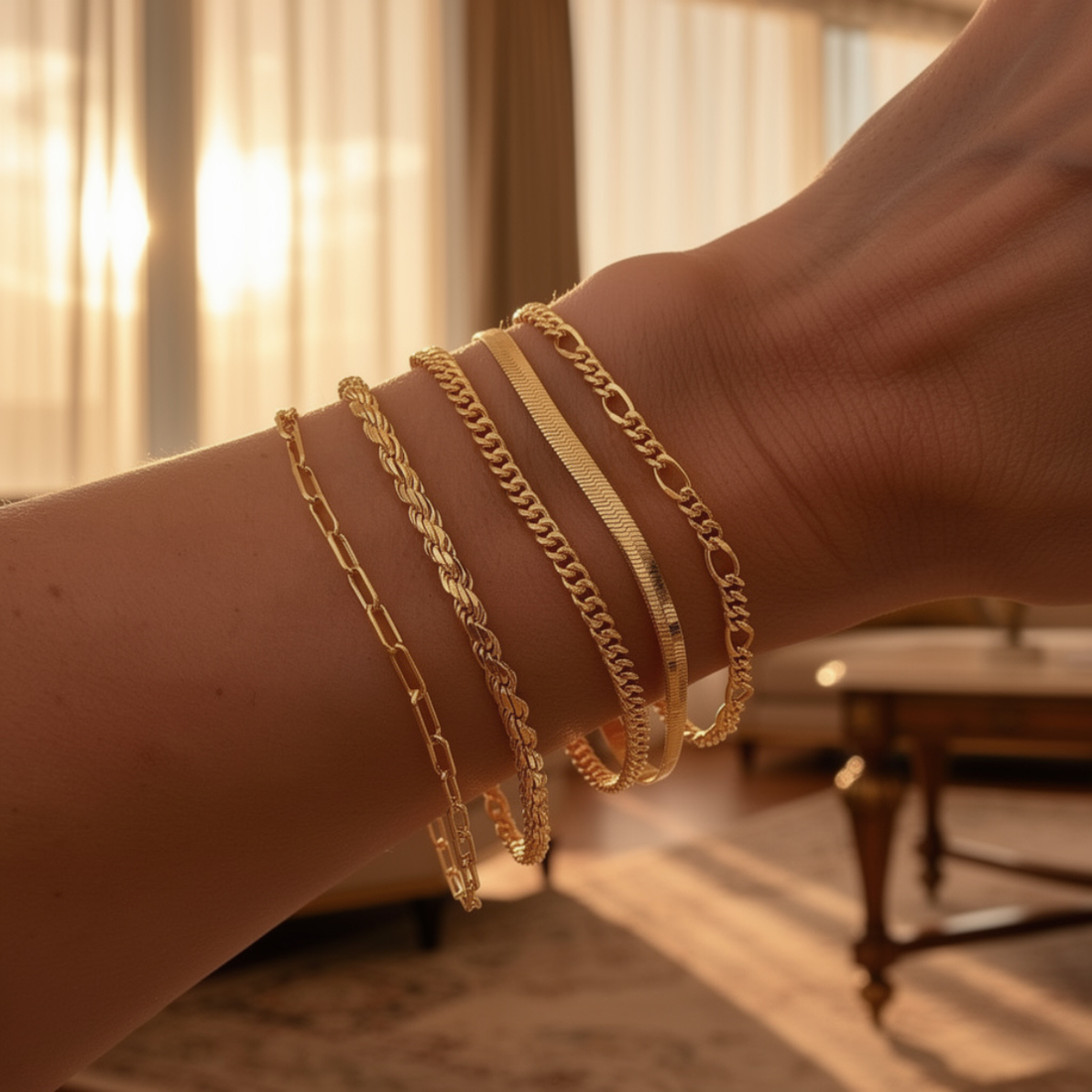 Elara – Set aus minimalistischen Armbändern für Frauen