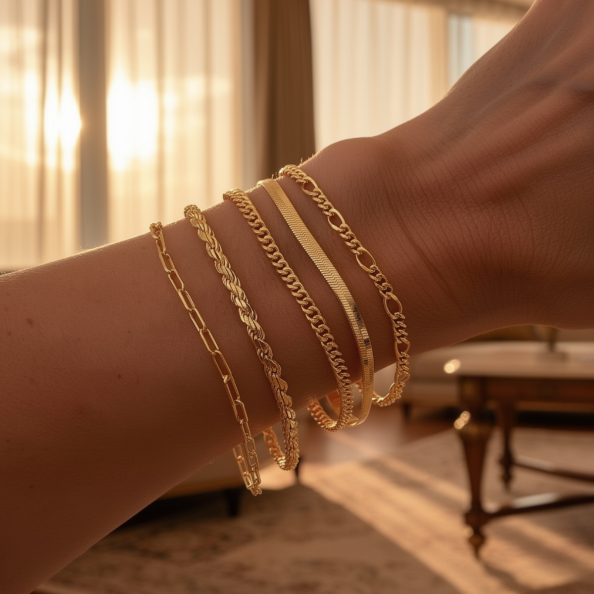 Elara – Set aus minimalistischen Armbändern für Frauen