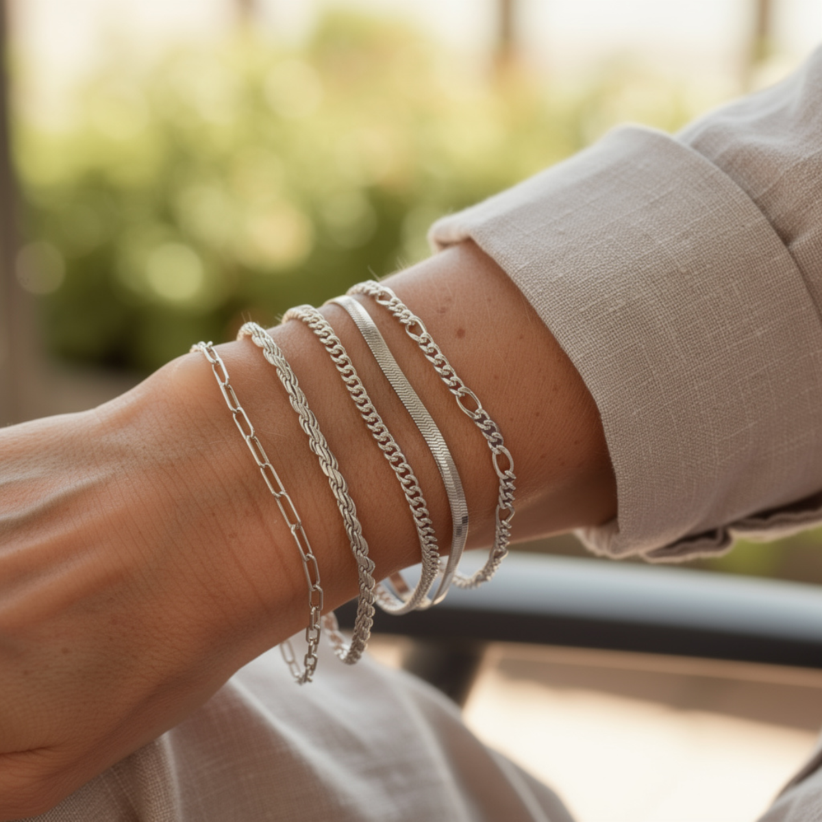 Elara – Set aus minimalistischen Armbändern für Frauen