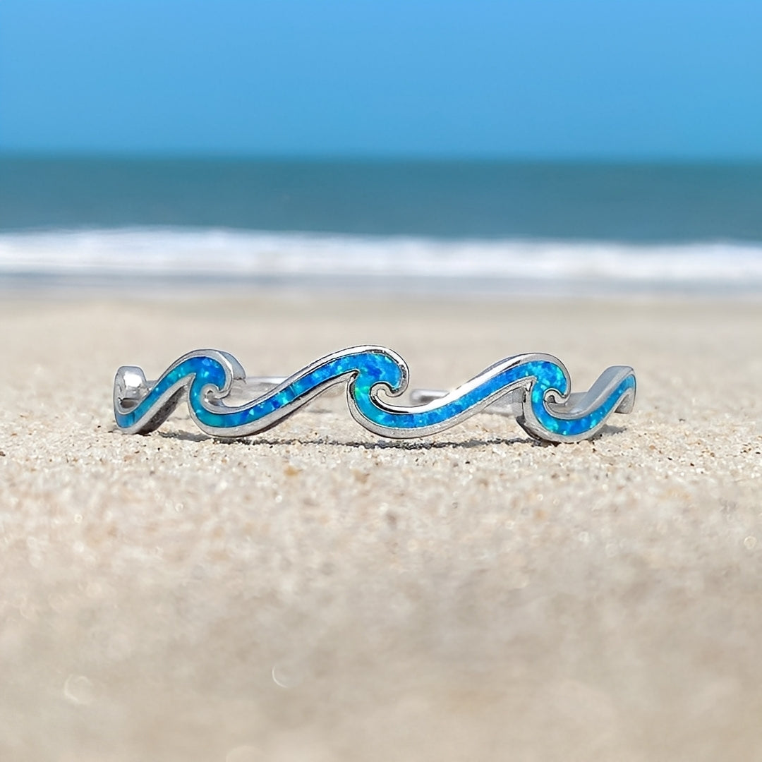 Naya – Wellenarmband aus Opal und Silber