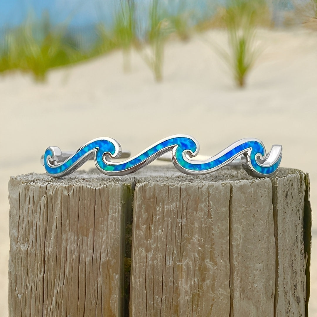 Naya – Wellenarmband aus Opal und Silber