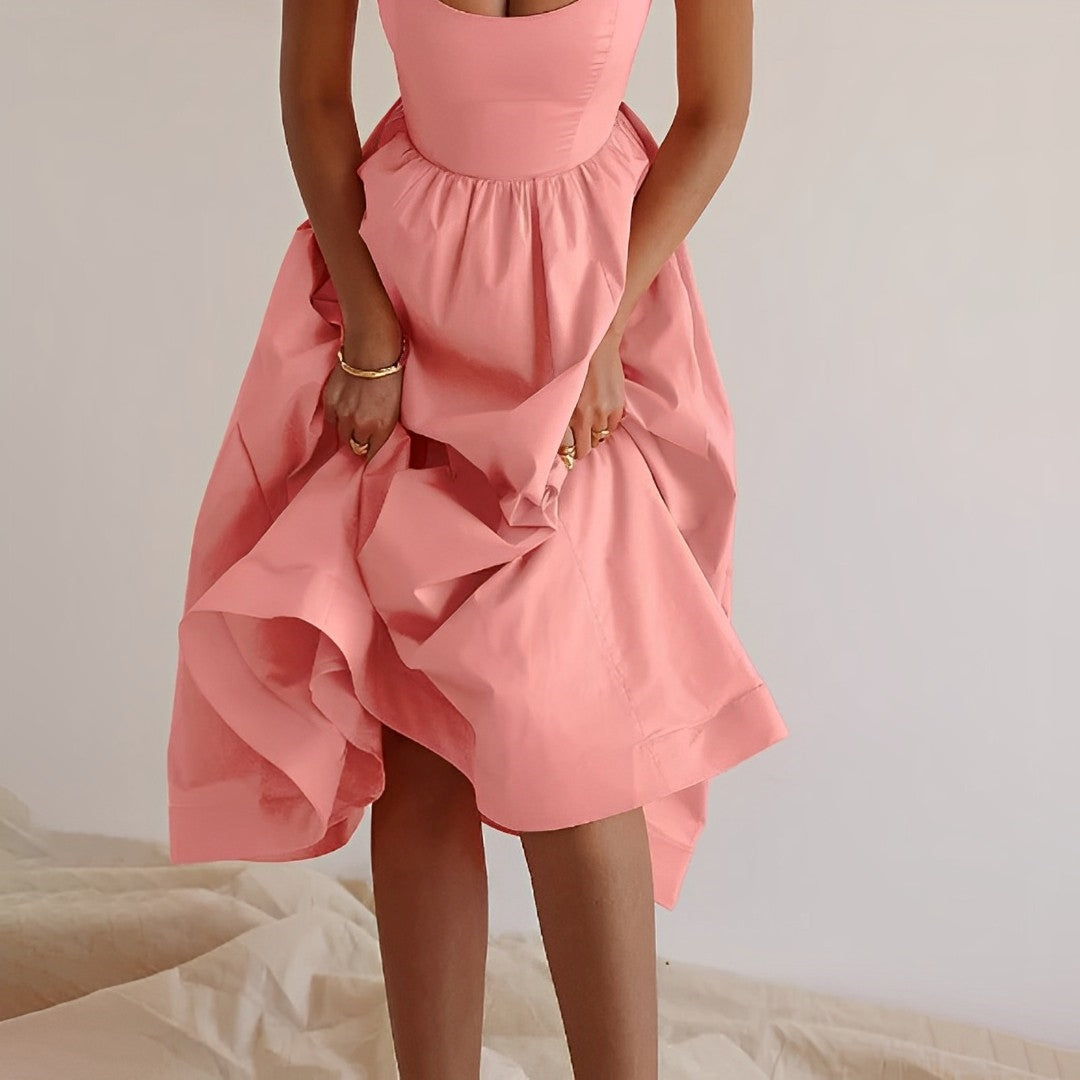 Fabiana - Kleid mit dünnen Trägern und gerafften Details