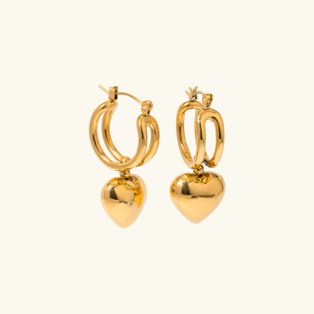 Audrey - Herzohrringe aus Gold