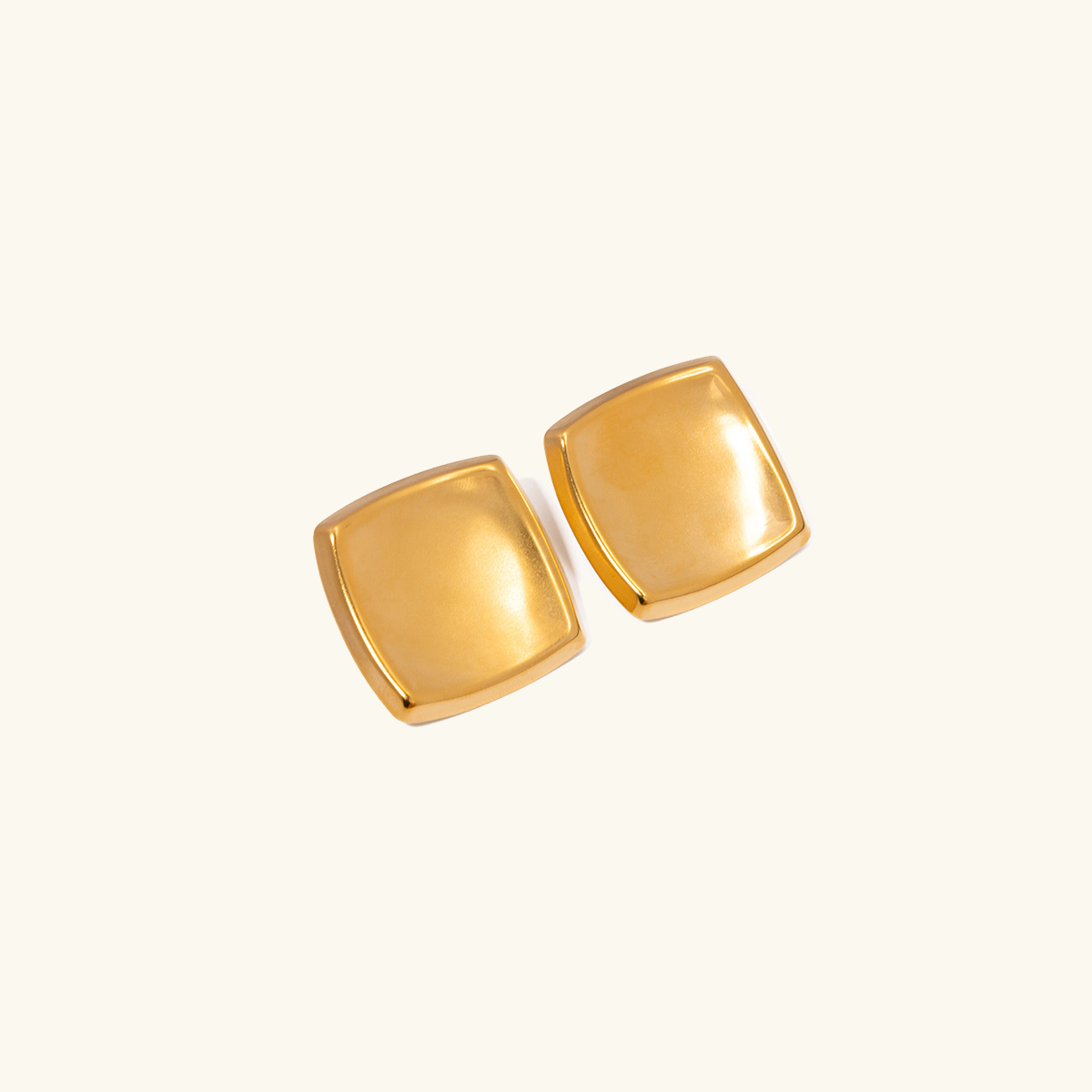 Poppy - Quadratische goldene Ohrringe