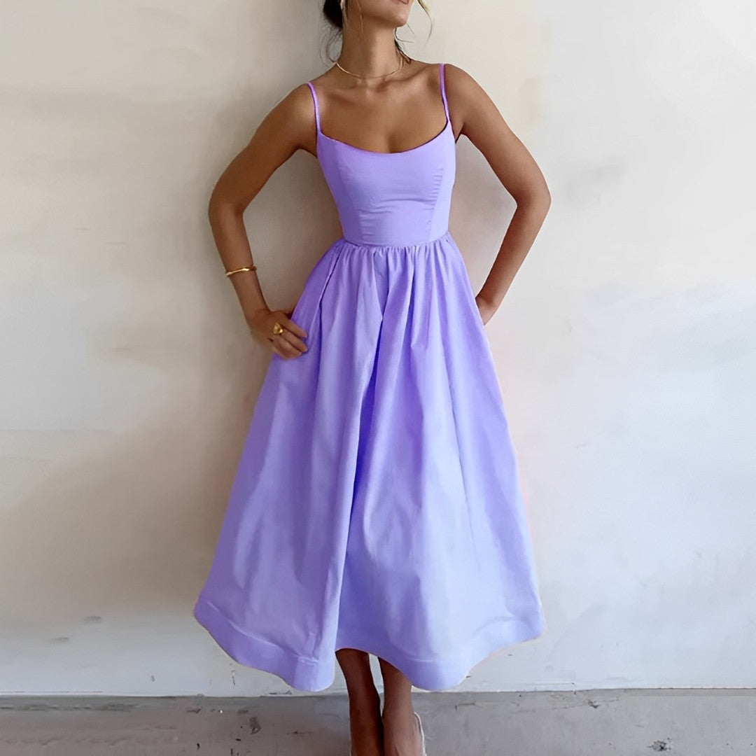 Fabiana - Kleid mit dünnen Trägern und gerafften Details