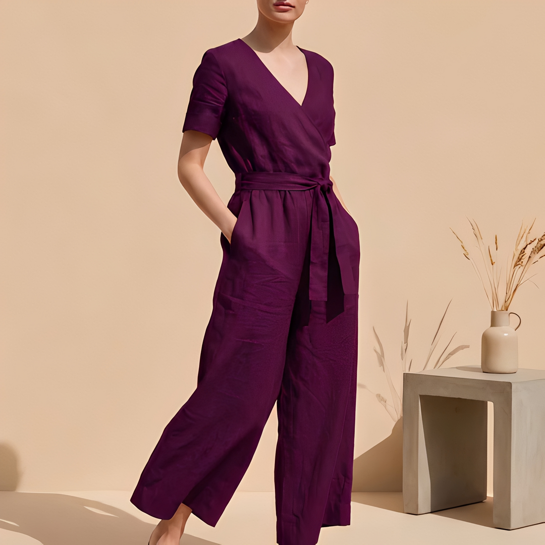 Charliya - Eleganter Overall mit vorderer Bindung für Damen