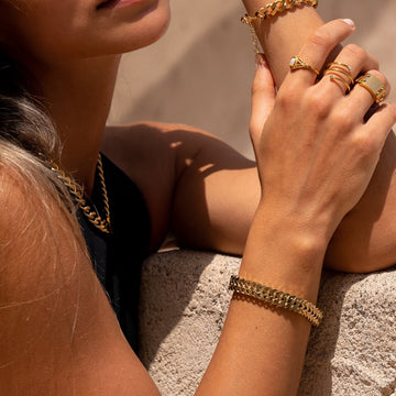 Eden – Texturiertes 18K vergoldetes Armband