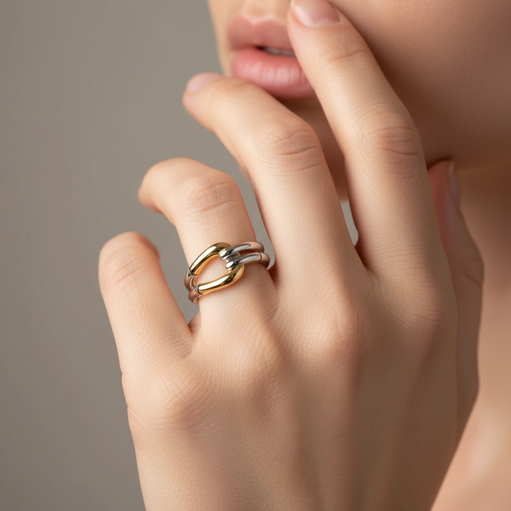 Althéa – Vintage Ring mit Knotendesign aus Gold und Silber