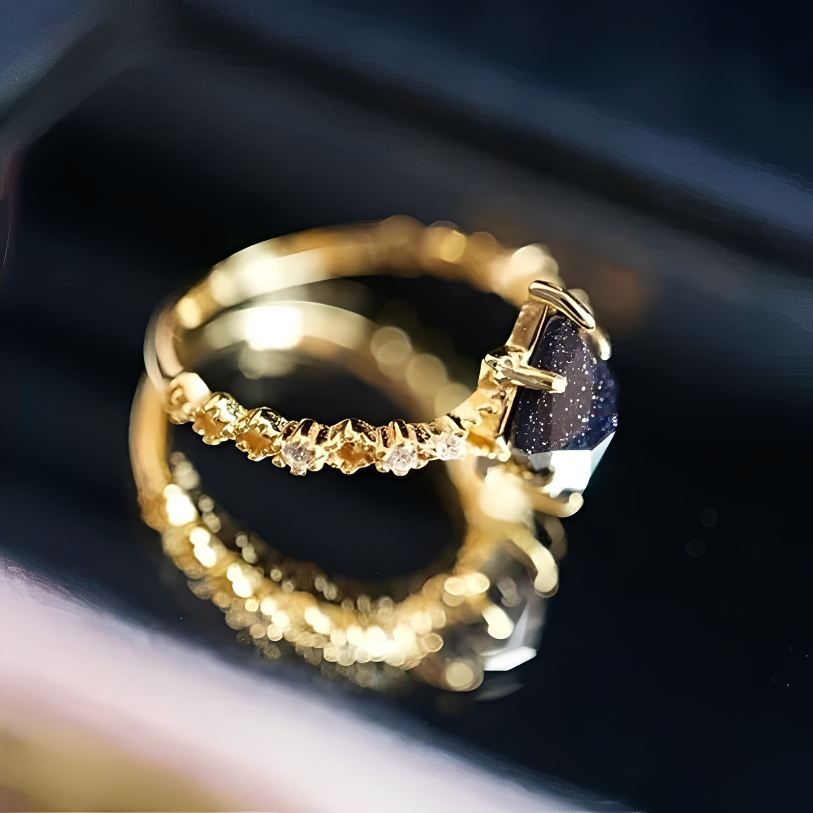 Nerisa – Ring aus dunkler Obsidian