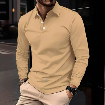 Deacon - Bequemes Langarm-Poloshirt für Herren