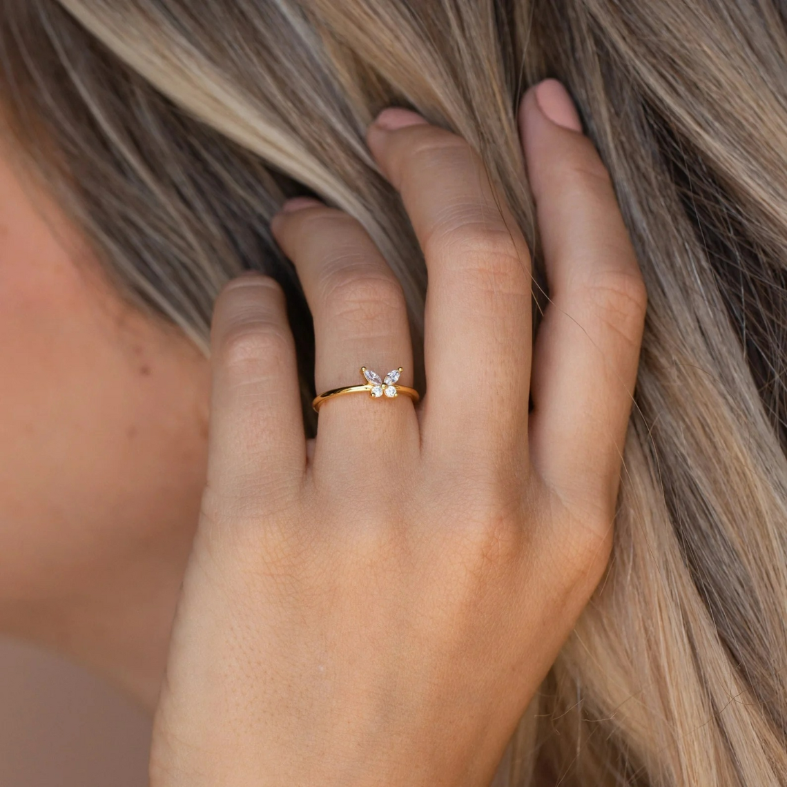 Diamant-Schmetterling - Zarter Schmetterlingsring