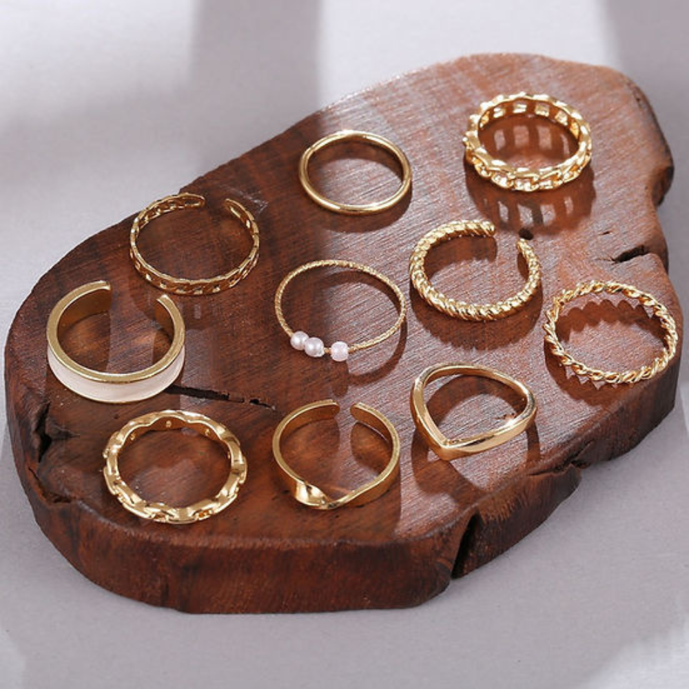 10 Stück Mode-Ringe - Mix & Match Ringe