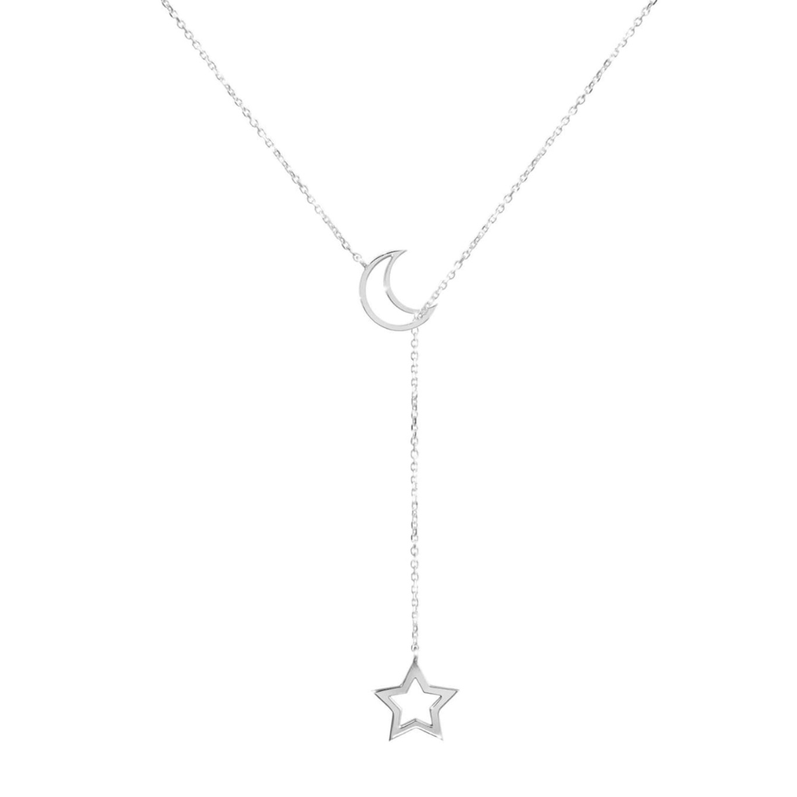 Mond und Stern - Lariat-Halskette