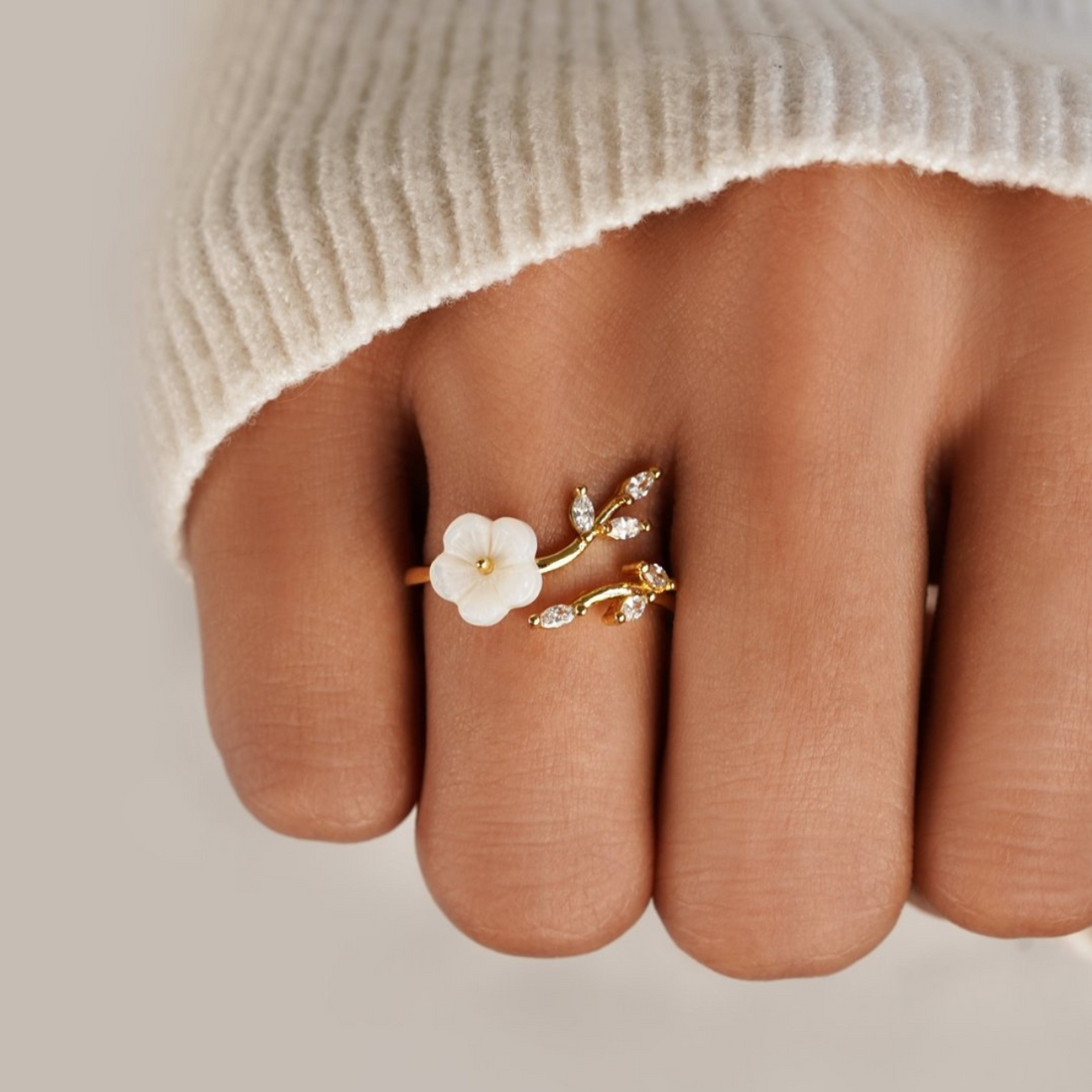 Wildblumenring - Kristall-Petal-Ring
