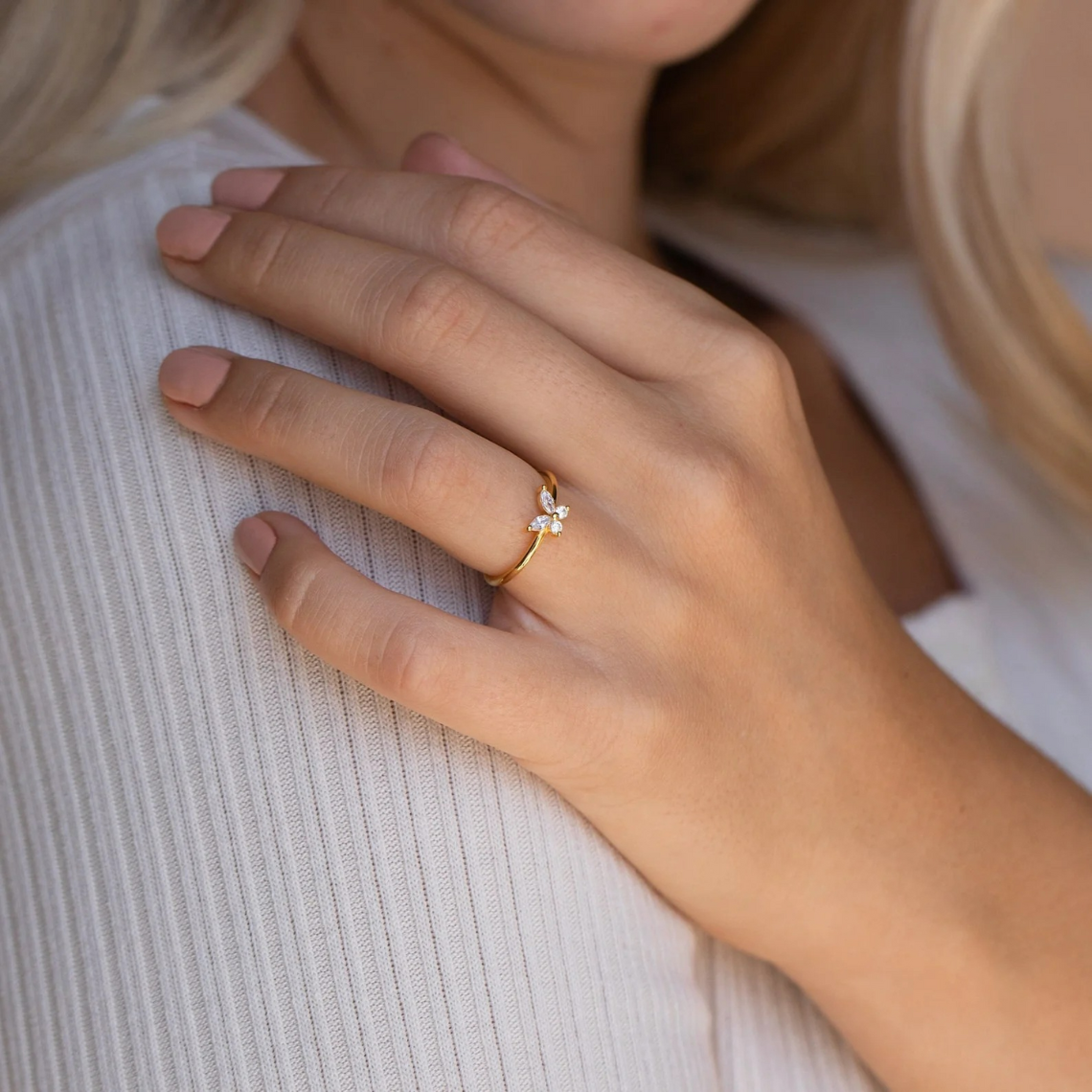 Diamant-Schmetterling - Zarter Schmetterlingsring