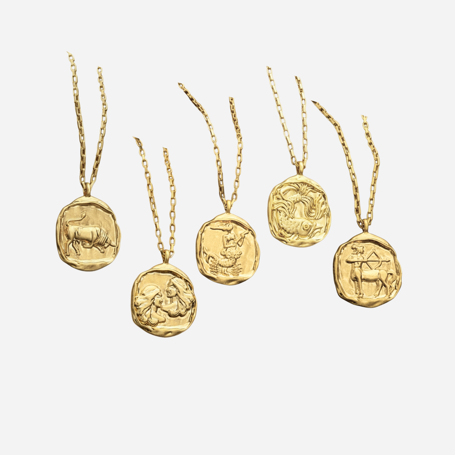 Zeki – Goldenes Zodiac-Medaillon-Halskette
