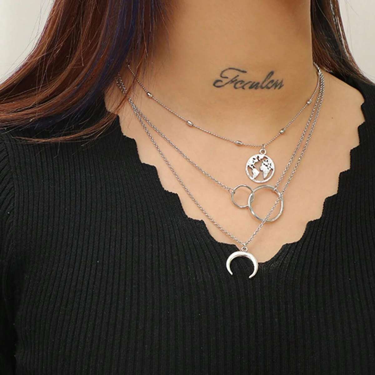 Erde-Halskette - Boho-Lagen-Set