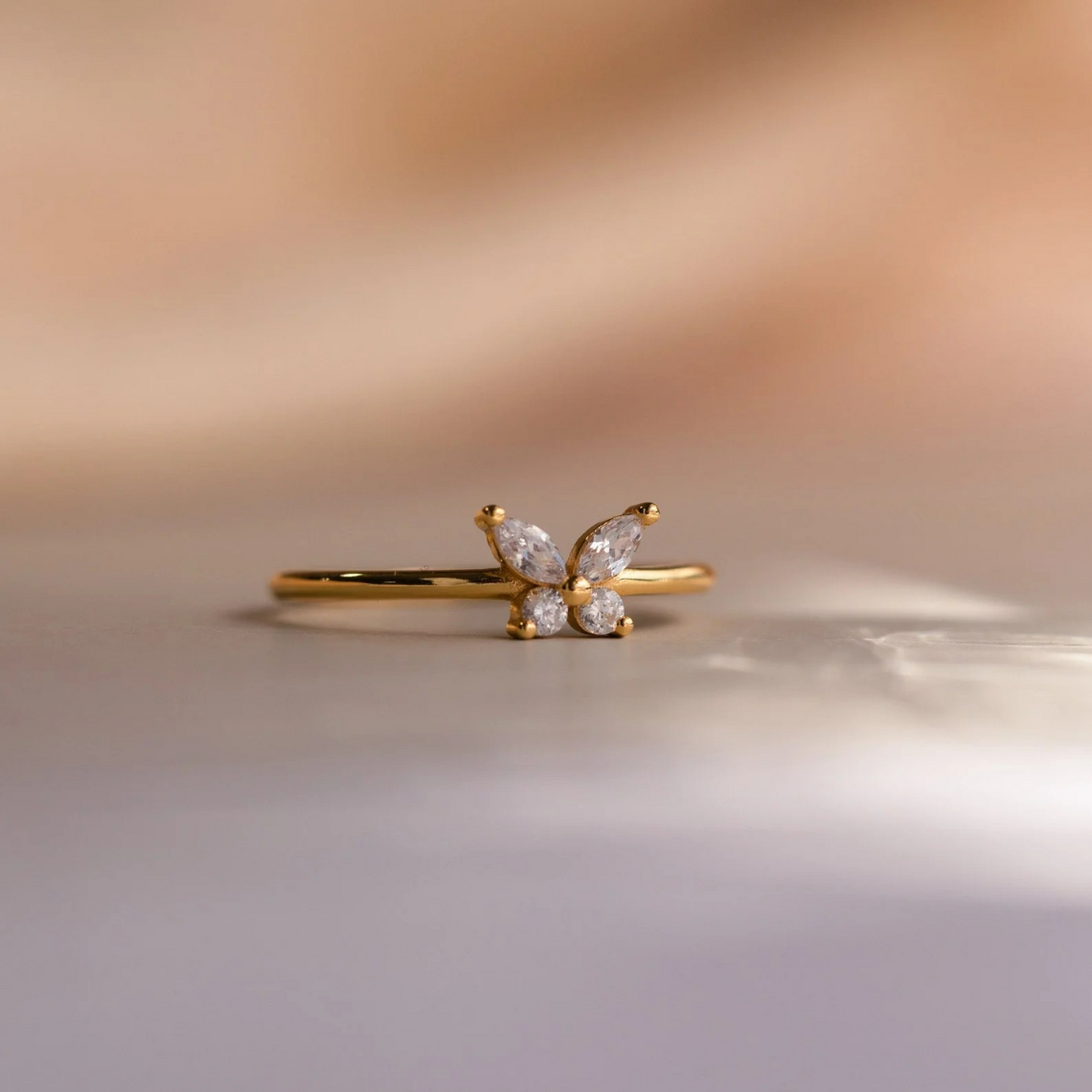 Diamant-Schmetterling - Zarter Schmetterlingsring