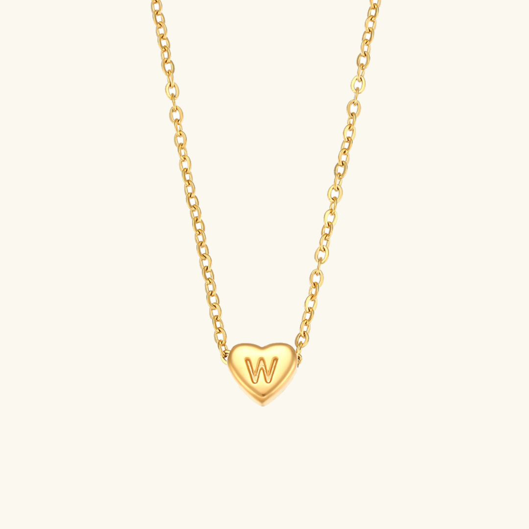 Herz - Goldene Initialen-Halskette