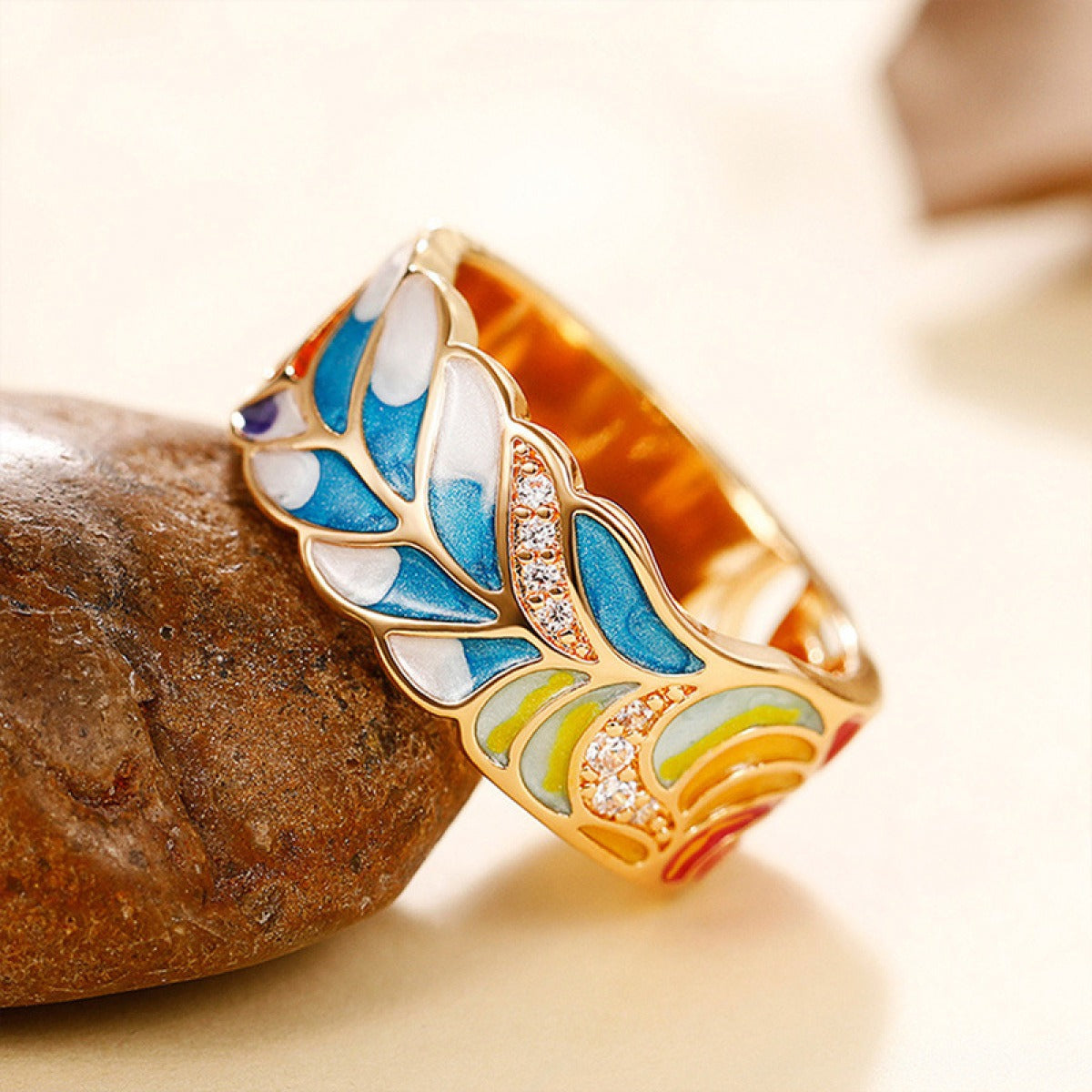 Isolde – Ring mit handgemalten Blumen