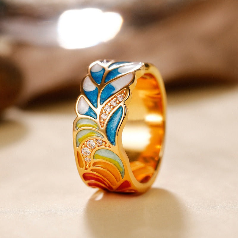 Isolde – Ring mit handgemalten Blumen