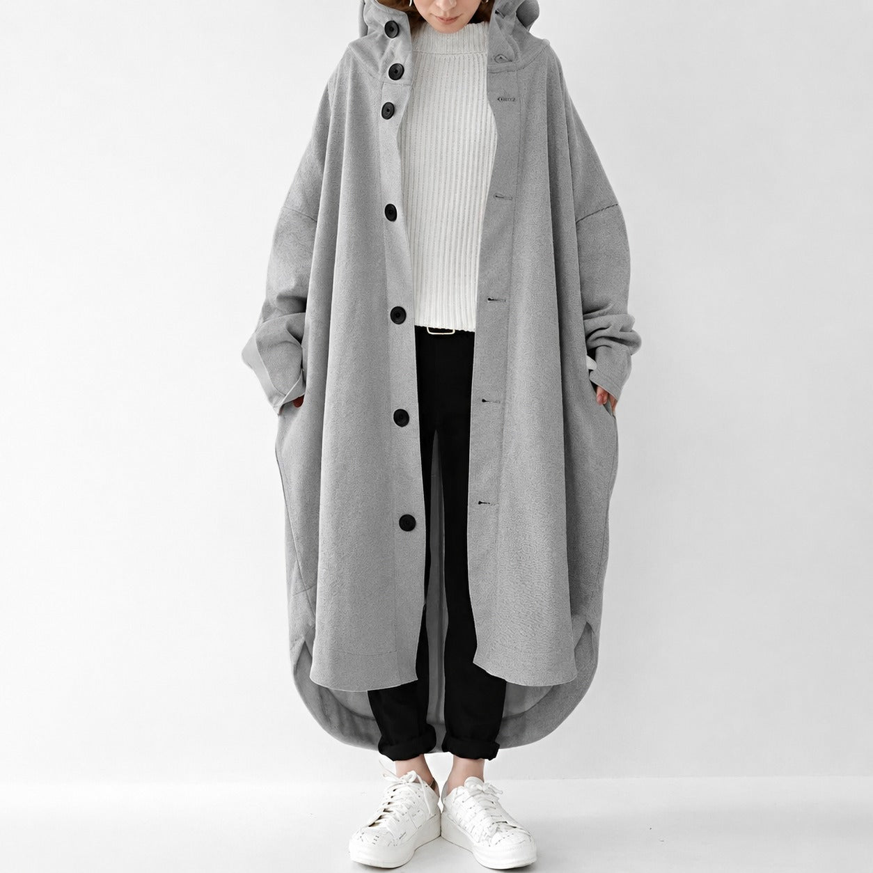 Jennica - Damen-Trenchcoat, lang und lässig geschnitten